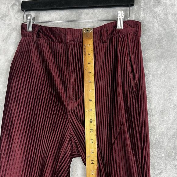 Urban Outfitters Womens Pants Cassidy Burgundy Ribbed Velvet Kick Flare  Size 6 - Picture 6 of 13